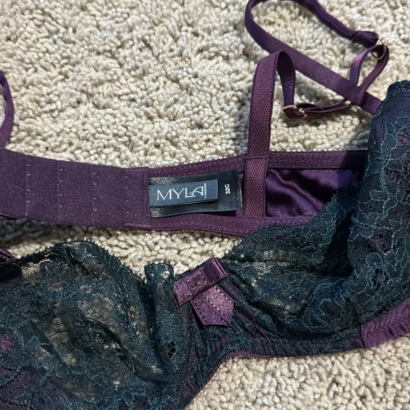 Myla London Rich Purple & Carbon Green Bra - Picture 6 of 8